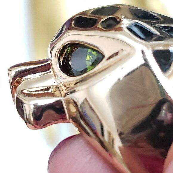 New! FP Panthere Gold Plated Cocktail Statement Ring - Picture 16 of 16